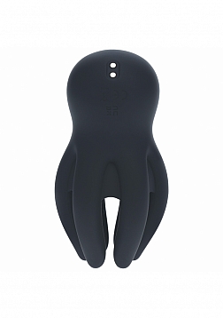 LEVELZ - Digital Vibrating Silicone Penis Head Stimulator with Tentacles - Black