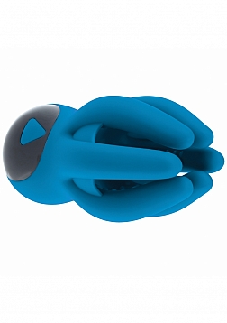 LEVELZ - Digital Vibrating Silicone Penis Head Stimulator with Tentacles - Teal