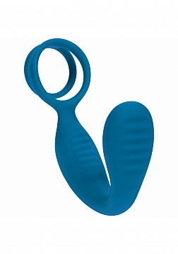 LEVELZ - Vibrating Silicone Prostate Stimulator with Cock & Ball Ring - Teal