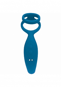 LEVELZ - Vibrating Silicone Prostate Stimulator with Cock & Ball Ring - Teal