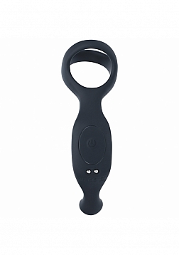 LEVELZ - Vibrating  Silicone Prostate Stimulator with Tri O Cock Ring  - Black
