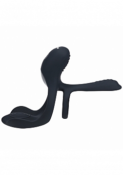 LEVELZ - Triple Motor Vibrating Silicone Cock Ring - Black