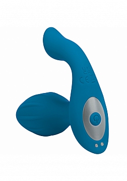 LEVELZ - Vibrating & Rotating Silicone Anal Plug with Ball Stimulator - Teal