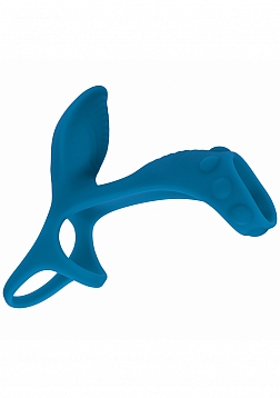 LEVELZ - Vibrating Silicone Cock & Ball Ring with Shaft Loop - Teal