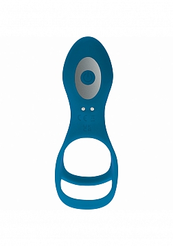 LEVELZ - Vibrating Silicone Cock & Ball Ring with Shaft Loop - Teal
