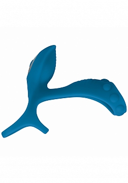 LEVELZ - Vibrating Silicone Cock & Ball Ring with Shaft Loop - Teal