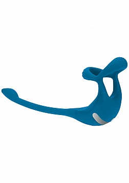 LEVELZ - Remote Control Vibrating Silicone Tri O Cock Ring with Prostate Stimulator - Teal