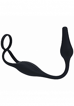 LEVELZ - Vibrating Silicone Prostate Stimulator with Cock & Ball Ring - Black