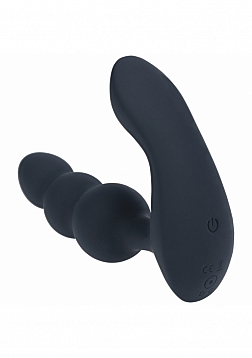 LEVELZ - Dual Motor Remote Control Beaded Vibrating Liquid Silicone Prostate Stimulator - Black