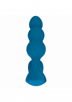 LEVELZ - Dual Motor Remote Control Beaded Vibrating Liquid Silicone Prostate Stimulator  - Teal