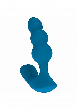 LEVELZ - Dual Motor Remote Control Beaded Vibrating Liquid Silicone Prostate Stimulator  - Teal