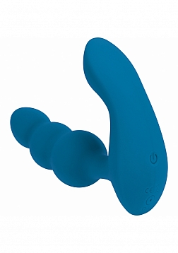 LEVELZ - Dual Motor Remote Control Beaded Vibrating Liquid Silicone Prostate Stimulator  - Teal