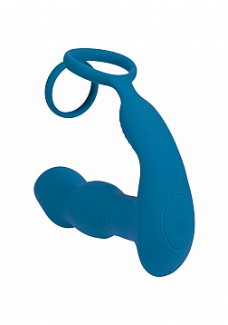 LEVELZ - Remote Control Vibrating, Thrusting & Come-Hither Silicone Prostate Stimulator with Cock Ri
