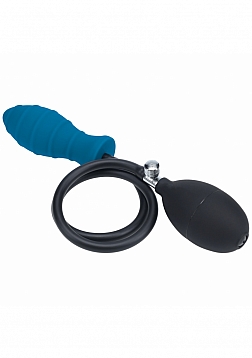 LEVELZ - Ribbed Inflatable Silicone Anal Plug - Teal