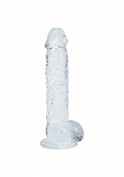 Realrock - Realistic Dildo with Balls - 5" / 12.7 cm - Transparent