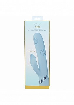 VIVE - Fronda - Rechargeable Triple Motor - G-Spot VIbrating and Tapping Leaf Clit Stimulator - Blue