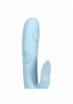 VIVE - Fronda - Rechargeable Triple Motor - G-Spot VIbrating and Tapping Leaf Clit Stimulator - Blue