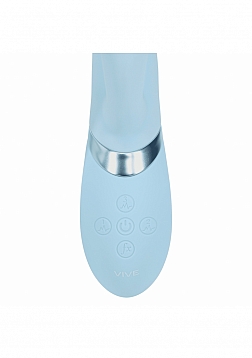 VIVE - Fronda - Rechargeable Triple Motor - G-Spot VIbrating and Tapping Leaf Clit Stimulator - Blue