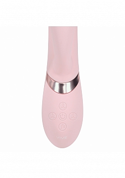 VIVE - Fronda - Rechargeable Triple Motor - G-Spot VIbrating and Tapping Leaf Clit Stimulator - Pink