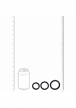 LEVELZ - Wide O Silicone Cock Ring Set of 3 (30mm, 35mm, 42mm) - Black