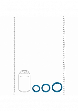 LEVELZ - Wide O Silicone Cock Ring Set of 3 (30mm, 35mm, 42mm) - Teal