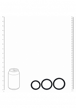 LEVELZ - Wide O Silicone Cock Ring Set of 3 (42mm, 50mm, 55mm) - Black