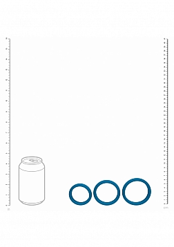 LEVELZ - Wide O Silicone Cock Ring Set of 3 (42mm, 50mm, 55mm) - Teal