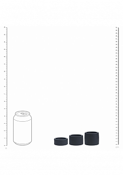 LEVELZ - Liquid Silicone Ball Strap Set of 3 (S,M,L) 34mm - Black