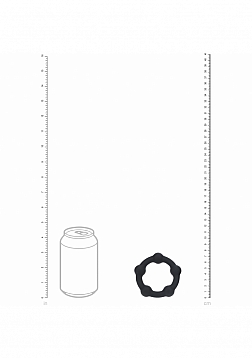 LEVELZ - Beaded Silicone Cock Ring - L - 45mm   - Black