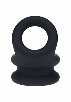 LEVELZ - Wide Double O Silicone Cock Ring - S - Black