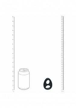 LEVELZ - Double Liquid Silicone Cock & Ball Ring - Black