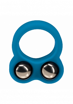 LEVELZ - Liquid Silicone Double Weighted Ball Cock Ring - Teal