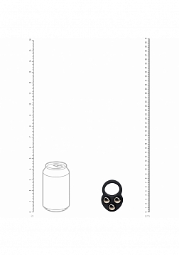 LEVELZ - Liquid Silicone Triple Weighted Ball Cock Ring - Black