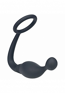LEVELZ - Silicone Cock Ring with Prostate Stimulator - L - Black