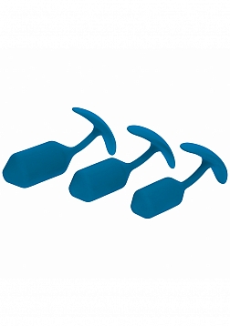 LEVELZ - Silicone Weighted Anal Plug Training Kit - Set of 3 - Teal