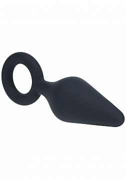 LEVELZ - Silicone Anal Plug with Loop - Small - Black