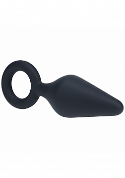 LEVELZ - Silicone Anal Plug with Loop - Large - Black