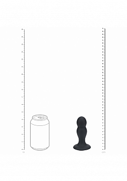 LEVELZ - Double Rattle Liquid Silicone Anal Plug - Medium - Black