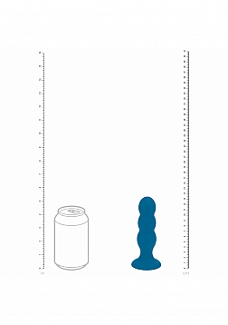 LEVELZ - Tri Rattle Liquid Silicone Anal Plug - Large - Teal