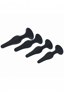 LEVELZ - Slim Silicone Anal Plug Kit of 4 (S,M,L,XL) - Black