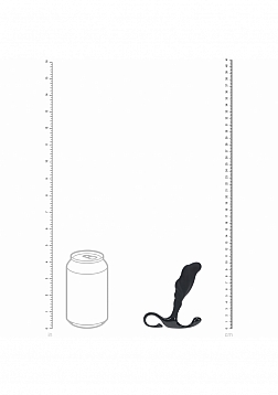 LEVELZ - Rippled with Hard Loop Silicone Prostate Massager - S - Black