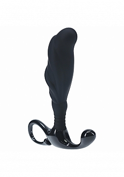 LEVELZ - Rippled with Hard Loop Silicone Prostate Massager - L - Black