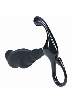 LEVELZ - Rippled with Hard Loop Silicone Prostate Massager - L - Black