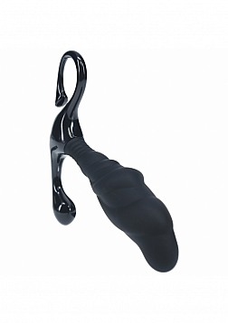 LEVELZ - Rippled with Hard Loop Silicone Prostate Massager - L - Black