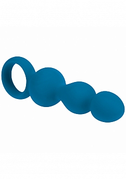 LEVELZ - Beaded Silicone Anal Probe with Loop - Teal