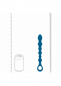 LEVELZ - Beaded Snake Silicone Anal Probe with Loop - Teal
