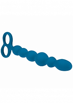 LEVELZ - Beaded Silicone Anal Probe with Double Loop - Teal