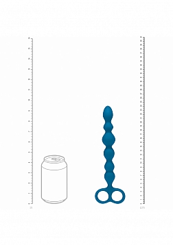 LEVELZ - Beaded Silicone Anal Probe with Double Loop - Teal