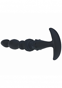 LEVELZ - Multi Textured Silicone Flared Anal Probe - Black