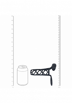 LEVELZ - Vibrating Cage Silicone Cock Sleeve & Ball Ring - Black